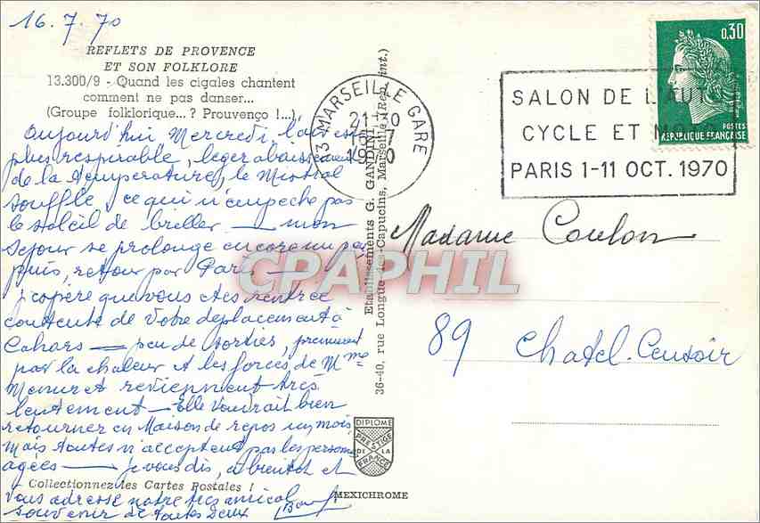 CPM Reflets de Provence et son Folklore Quand les Cigales chantent comment ne pas danser Folklore — Verso