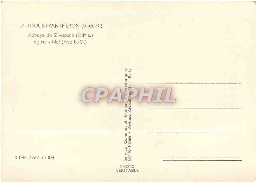CPM La Roque d'Antheron (B du R) Abbaye de Silvacane (XIIe s) Eglise Nef(Axe E O) — Back