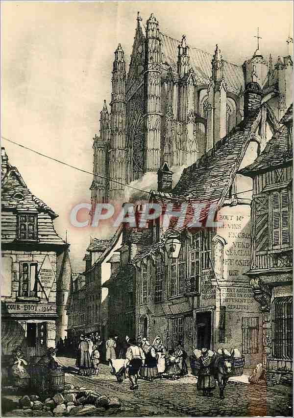 CPM Beauvais la rue St Pierre vers le XIXe s