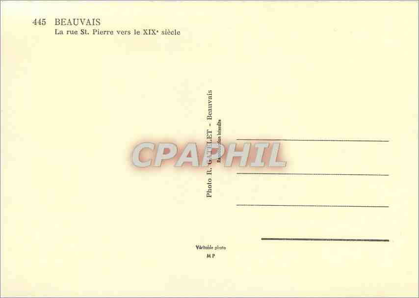 CPM Beauvais la rue St Pierre vers le XIXe s — Rückseite