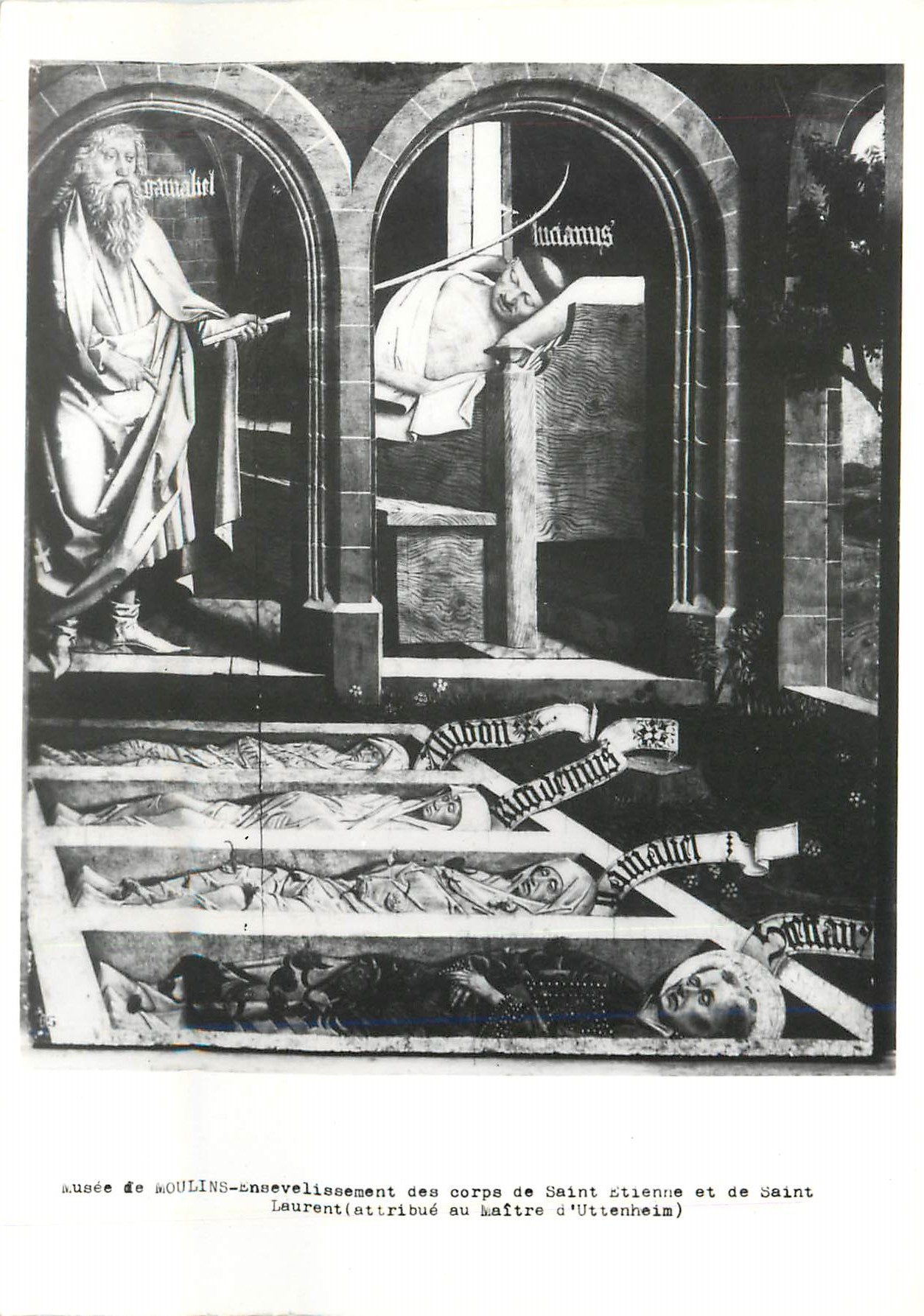 CPM Musee de Moulins ennevelissement ces corps de Saint Etienne et de Saint Laurent (attribue au Mai