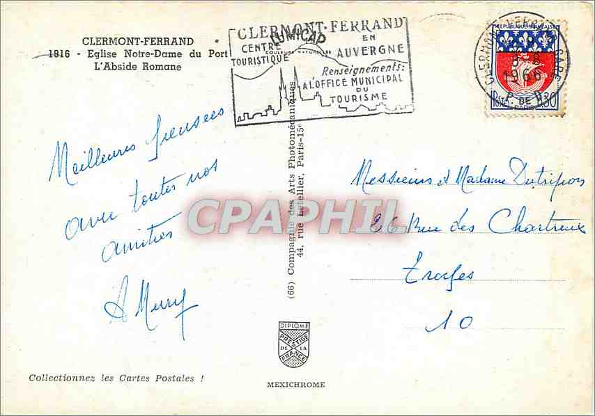 CPM Clermont Ferrand Eglise N D du Port L'Abside Romane — Verso