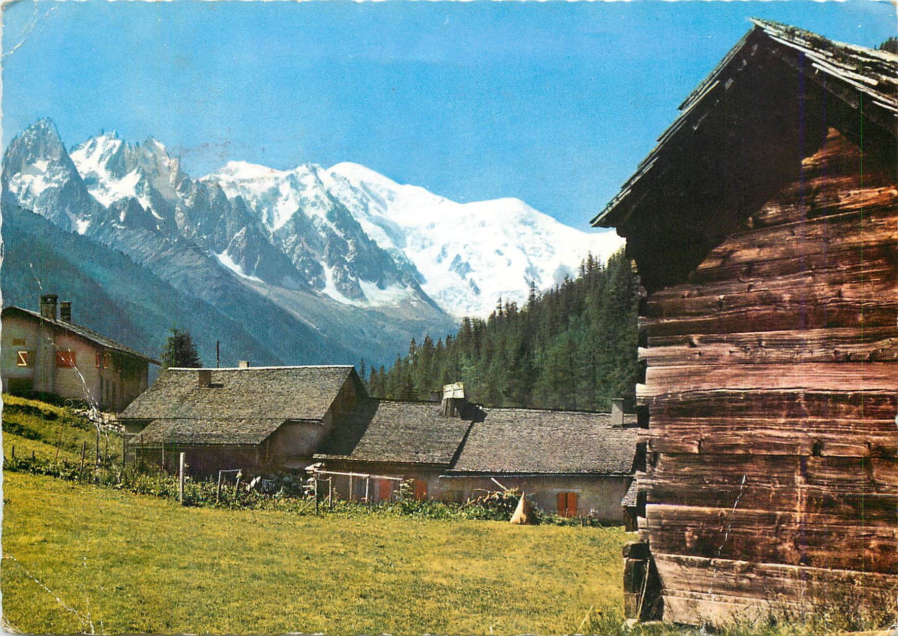 CPM Env de Chamonix (Hte Sav) Argentieres depuis Trelechamp panorama sur le massif du Mont Balnc
