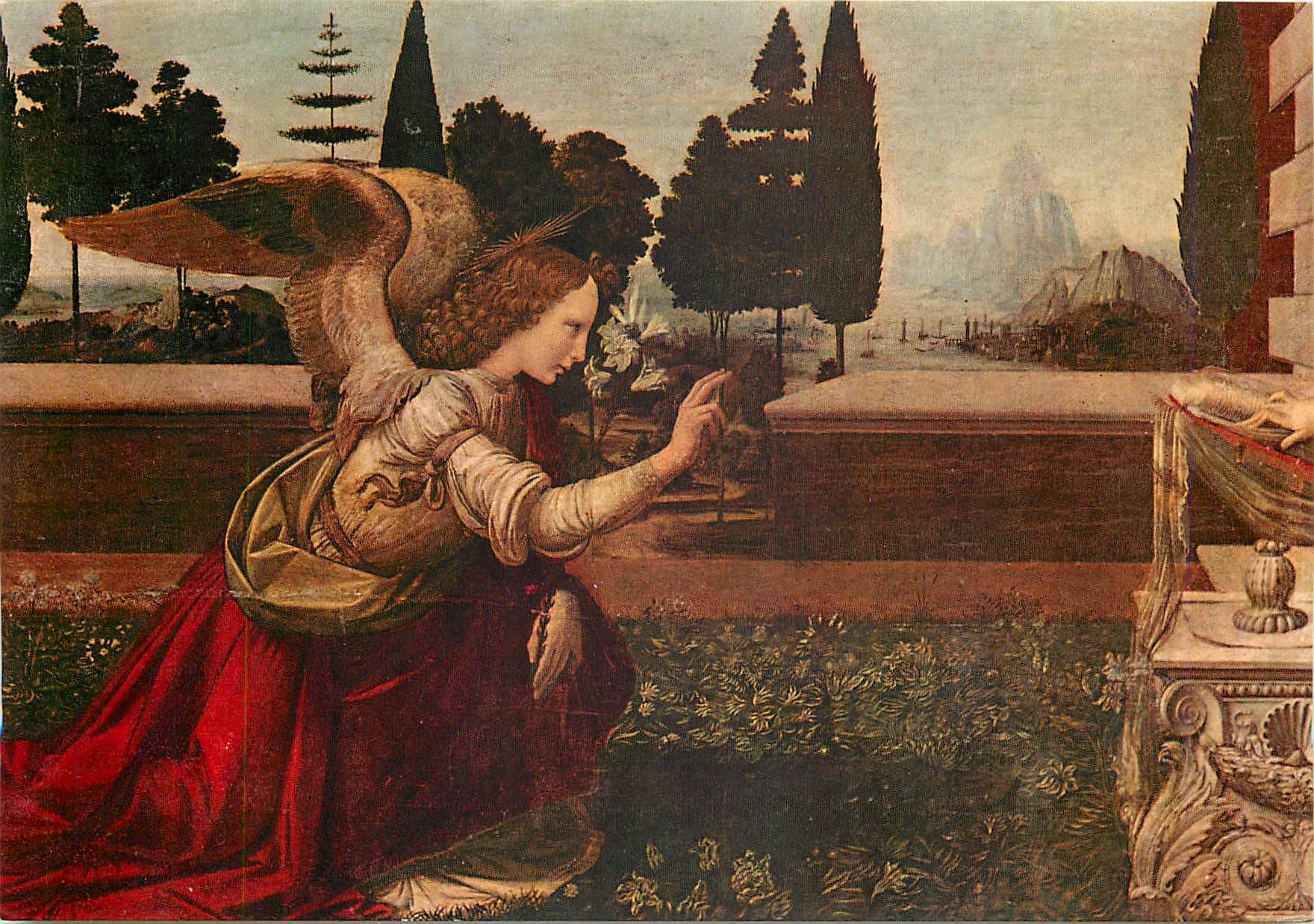 CPM Firenze Galerie Uttizi Leonardo de Vinci Annociation (Detail)