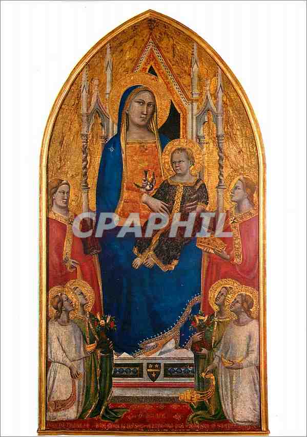CPM Firenze Galleire Ittizi Taddeo Gaddi La Vierge ou le Trone