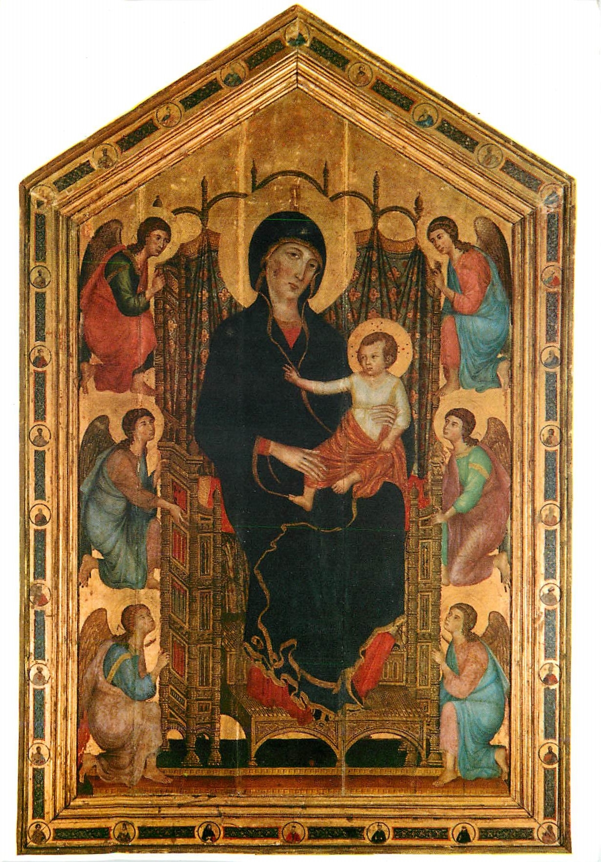 CPM Firenze Galleire Ittizi Duccio di Buoninsegna Madonna Rucellai