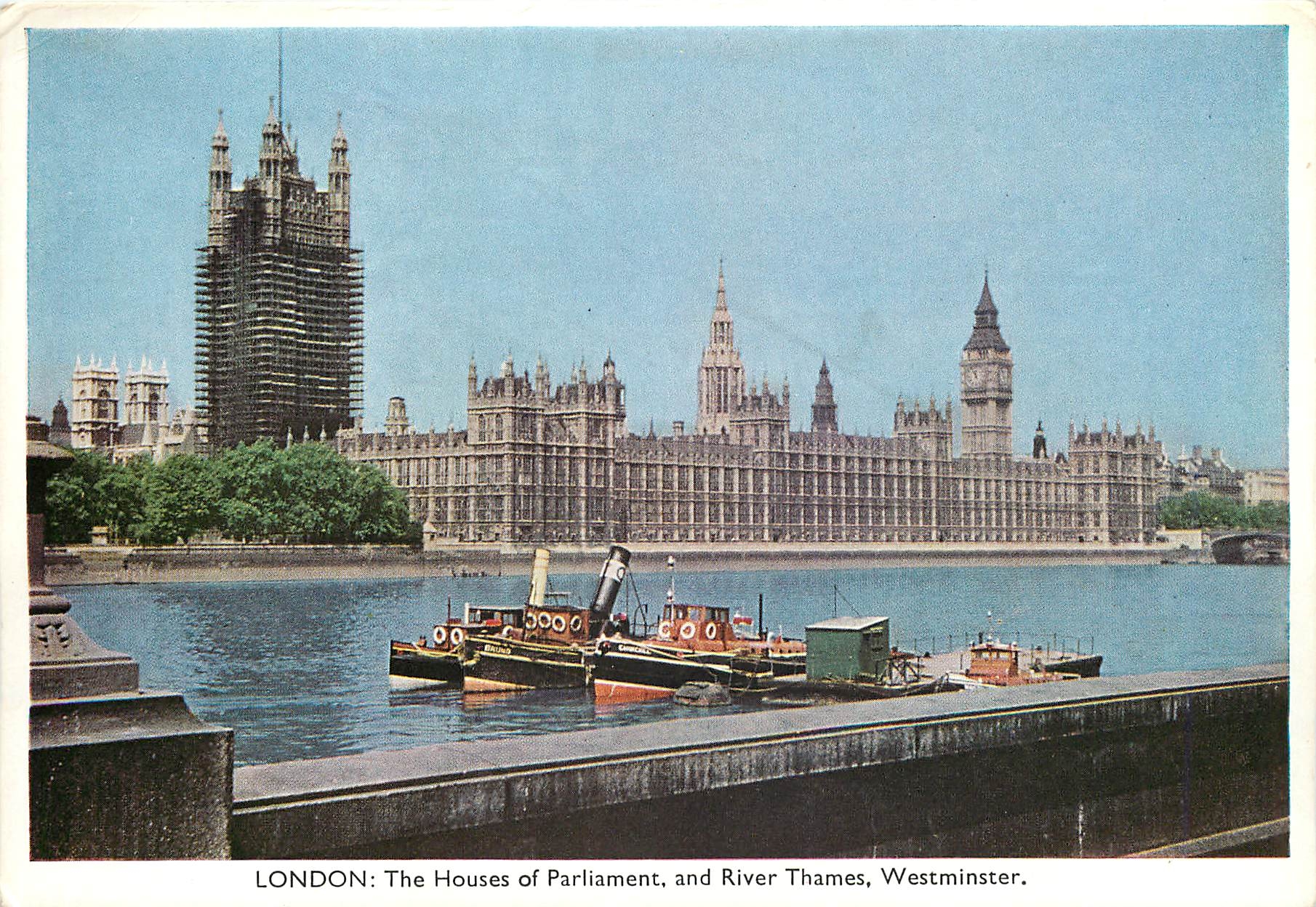CPM London The Houses of Parliament and River Thames Westminster
