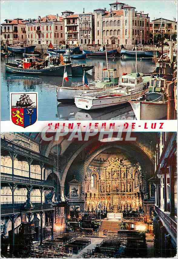 CPM Saint Jean de Luz Le Port et Maison de l'Infante l'Eglise ou fut celebre le mariage de Louis XIV
