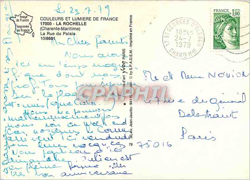 CPM Couleurs et Lumiere de France la Rochelle (Charente Mme) La rue du Palais Coiffure Dames — Verso