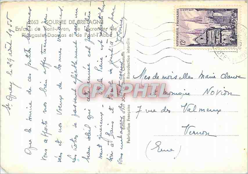CPM Bretagne Enfants de Pont Aven Plougastel Daoulas — Rückseite