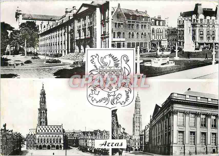 CPM Arras Le Musee Place Marechal Foch La Petite Place Le Palais de Justice Lion