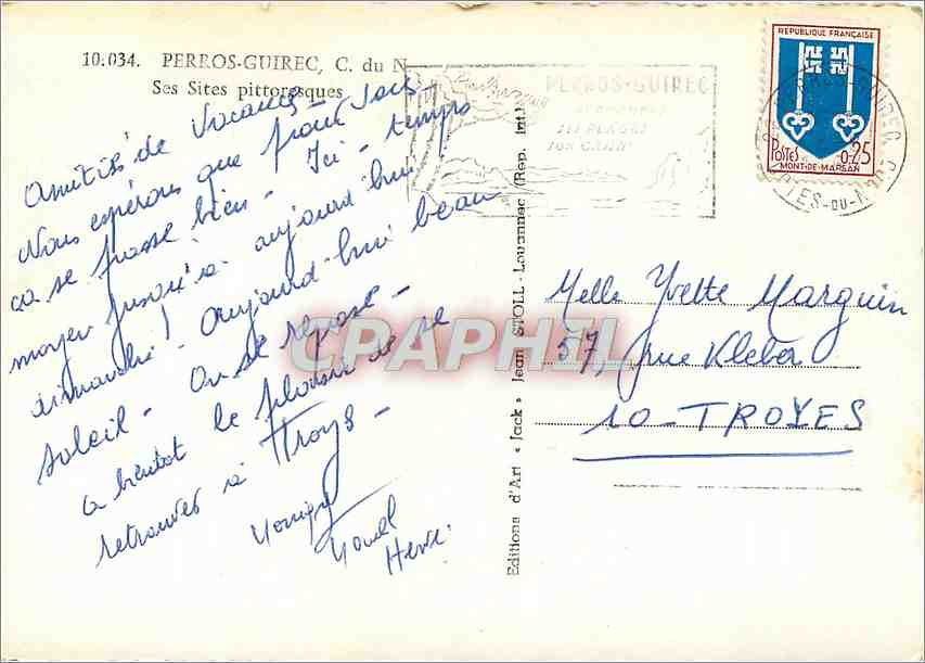 CPM Perros Guirec C du N Ses sites pittoresques — Verso