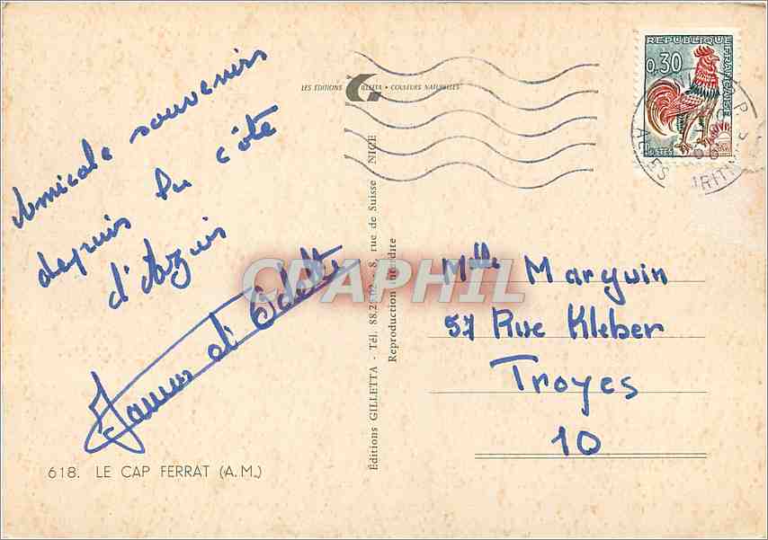 CPM Le Cap Ferrat — Verso