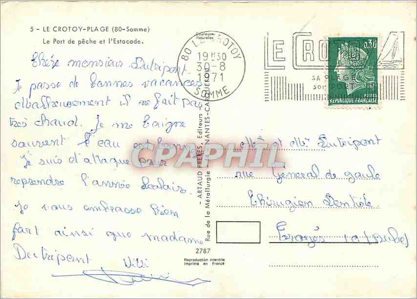 CPM Le Crotoy Plage (Somme) Le Port de peche et l'Estacade Bateaux — Back