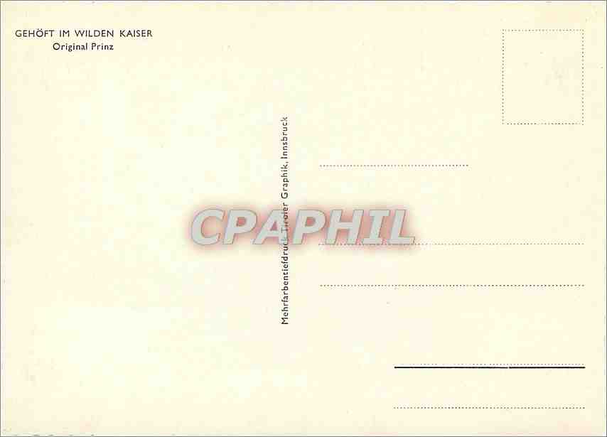 CPM Gorhoft Im Wilden Kaiser Original Prinz — Verso