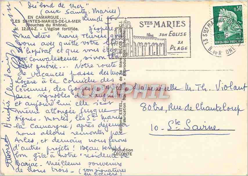 CPM En Camargue Les Saintes Maries de la Mer (Bouches du Rhone) L'Eglise Fortifiee — Verso