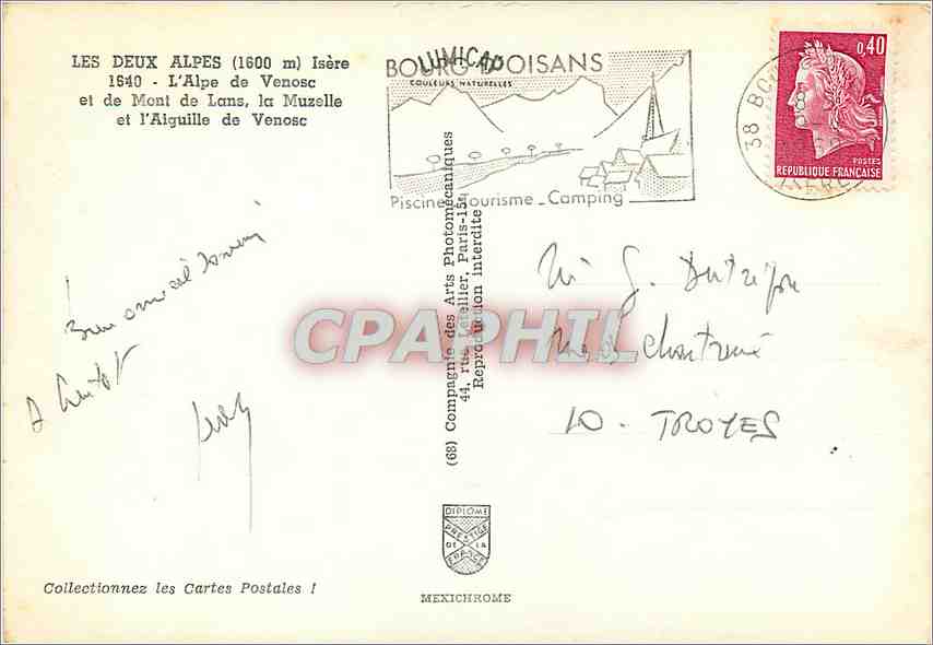 Les Deux Alpes — Isère — éditeur IRIS — Verso