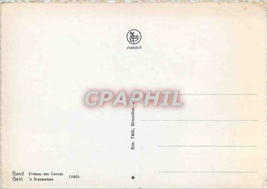CPM Gand Chateau des Comtes — Rückseite