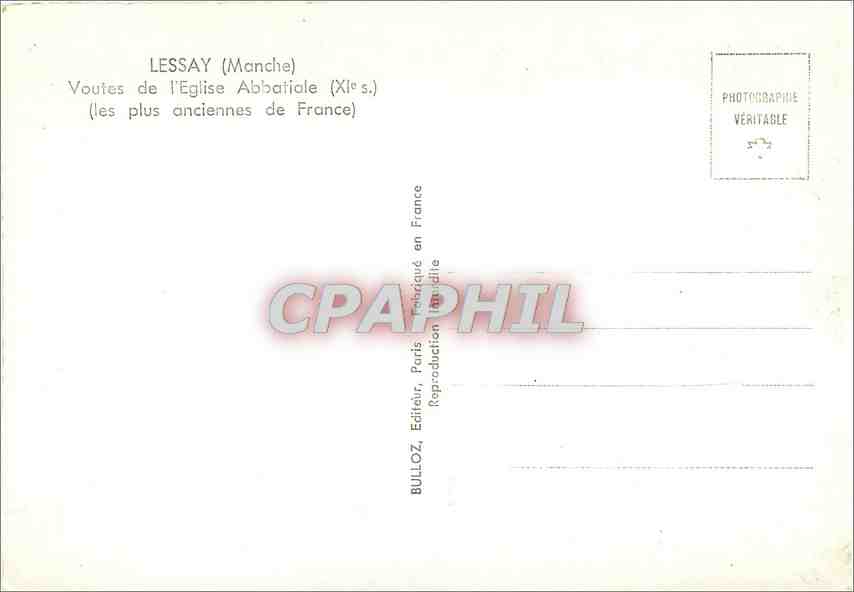 Lessay (Manche) — Voutes de l'Église Abbatiale (XIe s.) — Bulloz, Paris — Rückseite