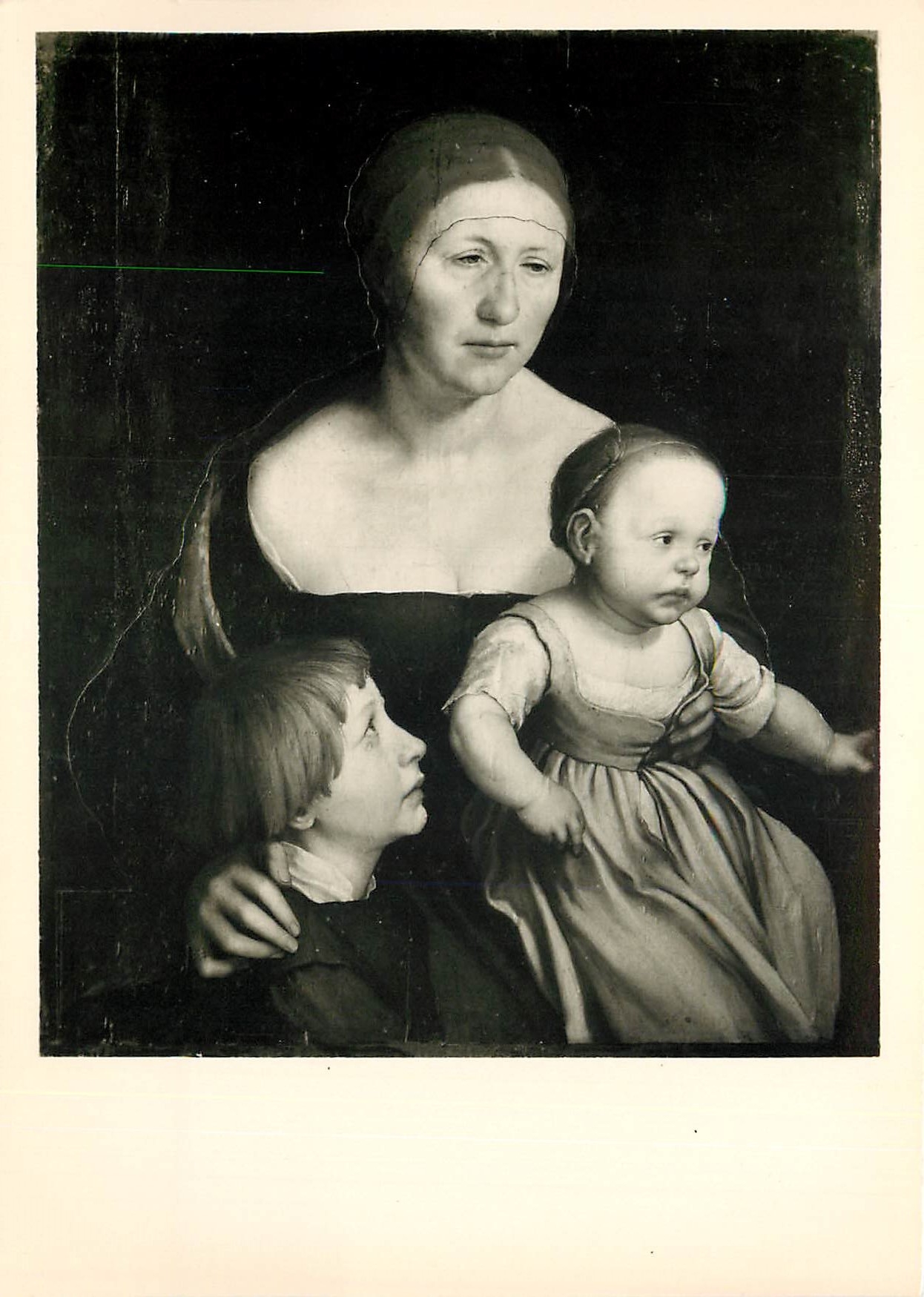 CPM Hans Holbein d j (1497 98 1543)Holbein Frau mit den Beiden alteren Kindern Kundtmuseum Basel