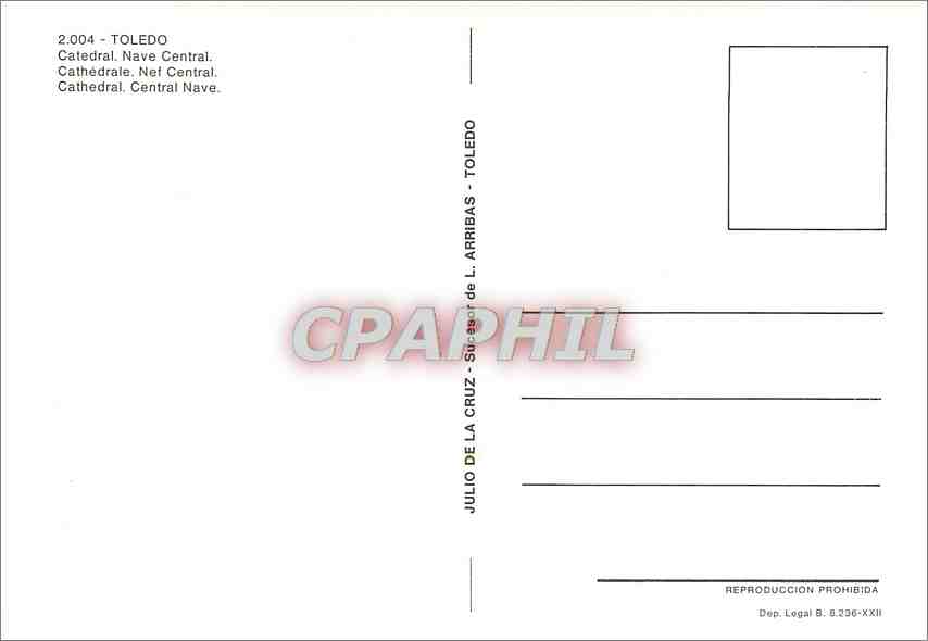 CPM Toledo Cathedrale Net Central — Back