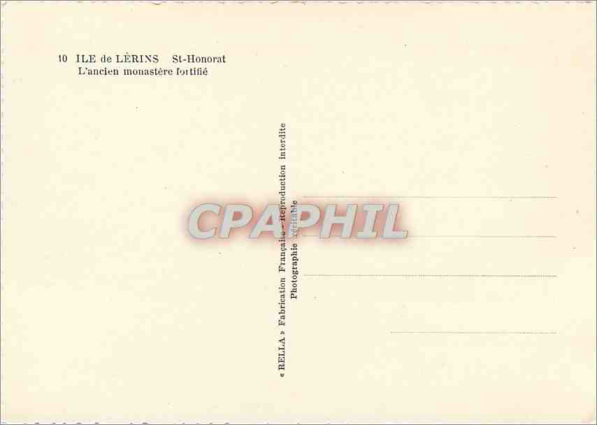 CPM Ile de Lerins St Honorat L'ancien monastere Fortifie — Verso