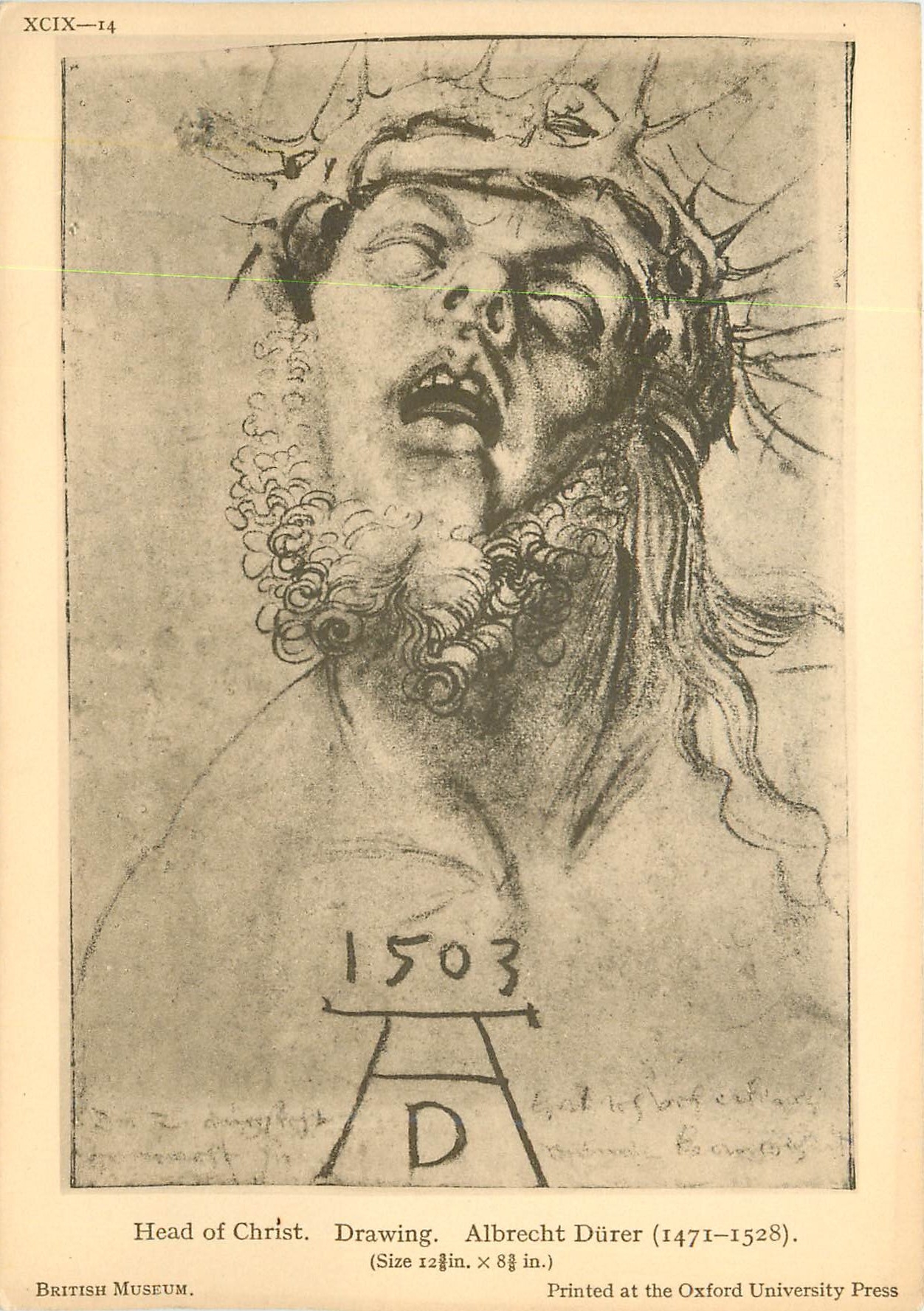 CPM Head of Christ Drawing Albercht Durer (1470 1528)