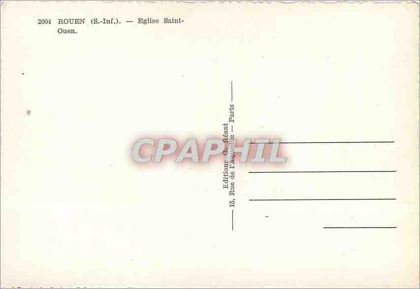 CPM Rouen (S Inf) Elgise Saint Ouen — Verso