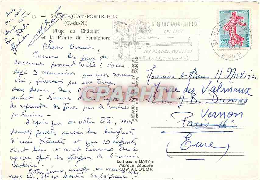 Plage du Châtelet — Saint-Quay-Portrieux (C.-du-N.) — Éditions Gaby — Rückseite