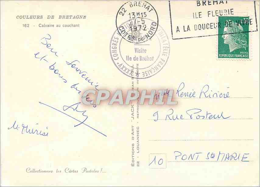 CPM Coulerus de Bretagne Calvaire au couchant — Rückseite