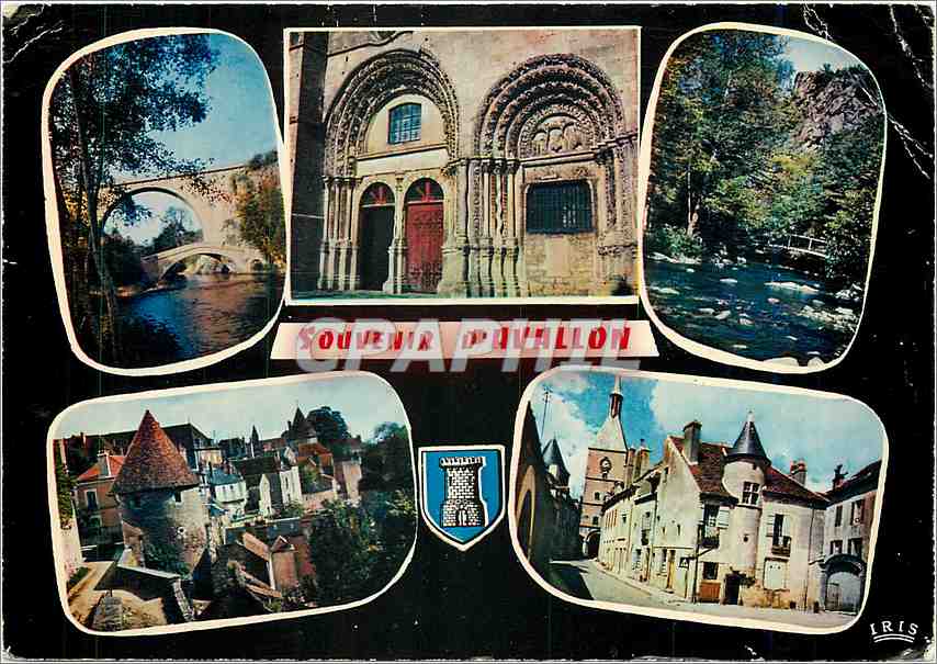 CPM Souvenir d'Avallon Ponts sur la Cure a Pierre Perthuis Portaol de l'Elgise St Lazare