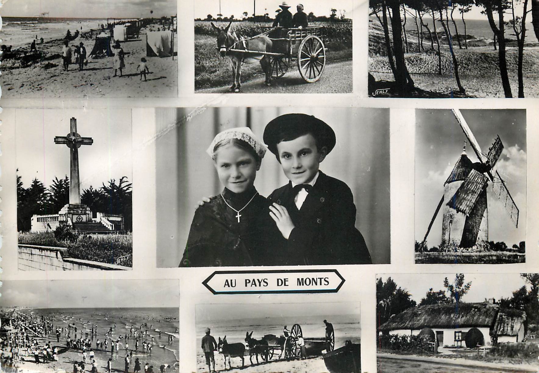 Au Pays de Monts — Jolis sites, moulin, calvaires, plages et costumes — Editions Jehly-Poupin
