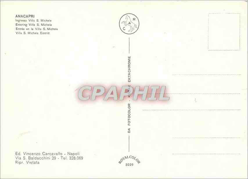 CPM Anacapri Entree en la Villa S Michelle — Rückseite
