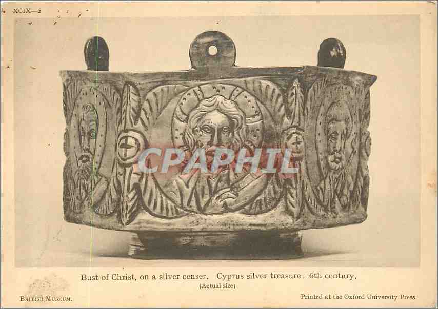 CPM Bust of Christ on a silver censer Cyprus silver treasur 6th century