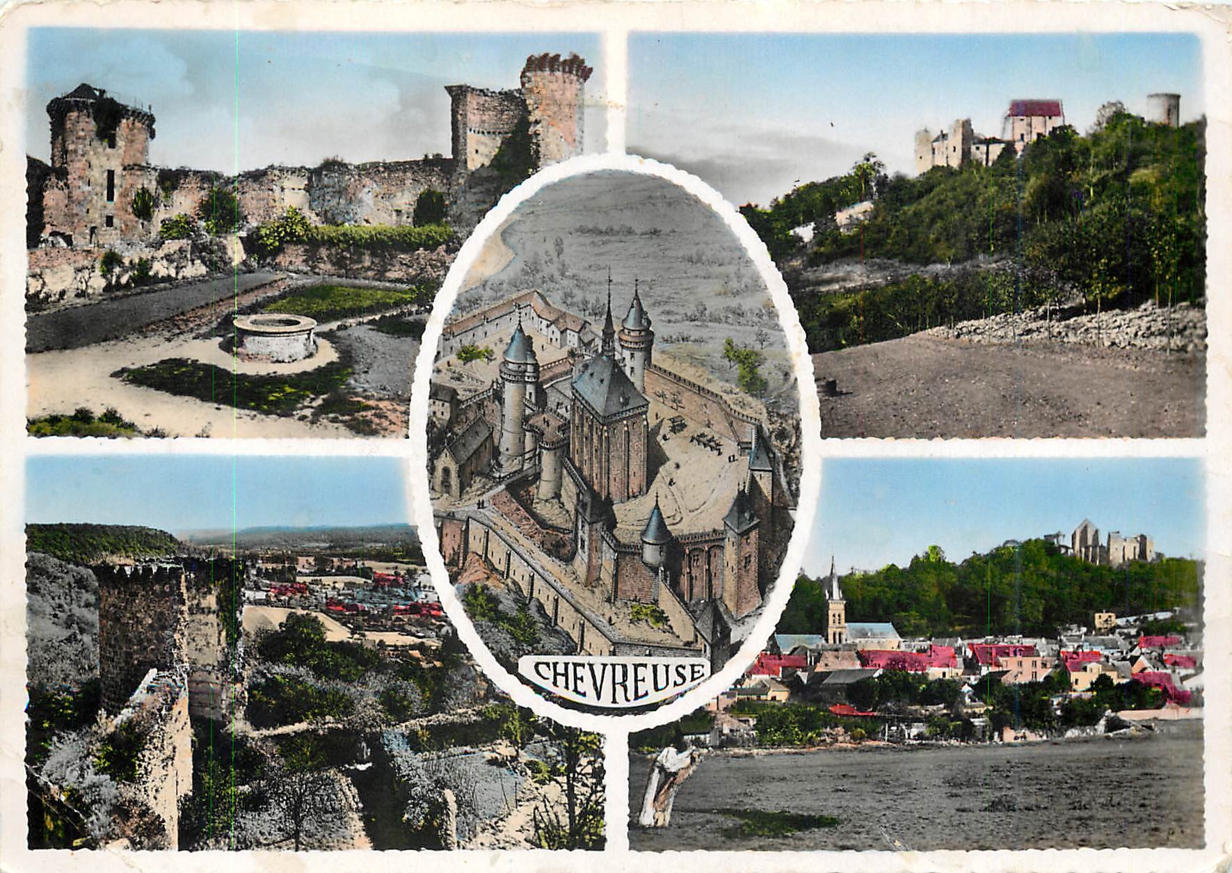CPM Chevreuse (S et O) Le chateau de la madeleline et vues principales