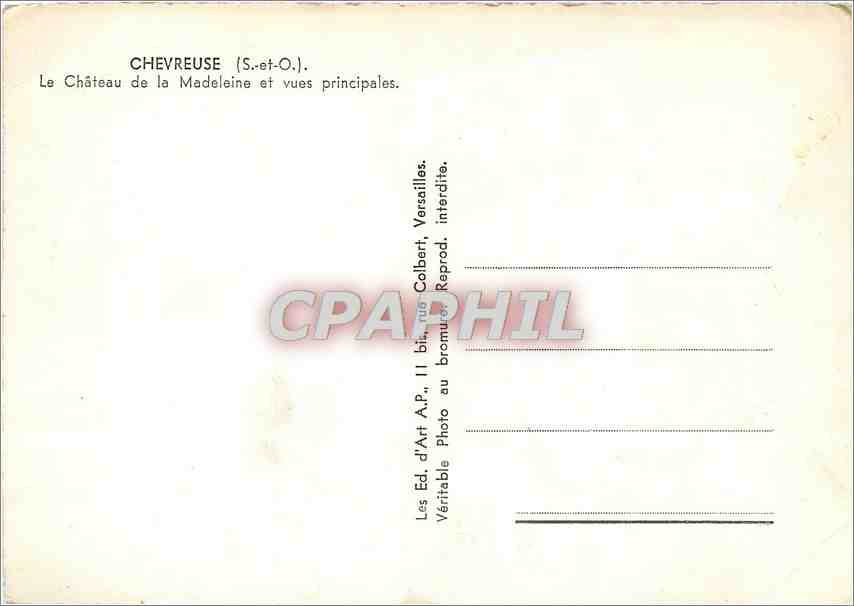 CPM Chevreuse (S et O) Le chateau de la madeleline et vues principales — Back