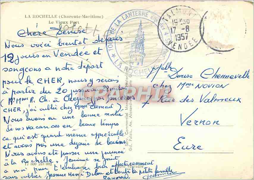 CPM La Rochelle (Chte Mme) le vieux Port Bateaux — Verso