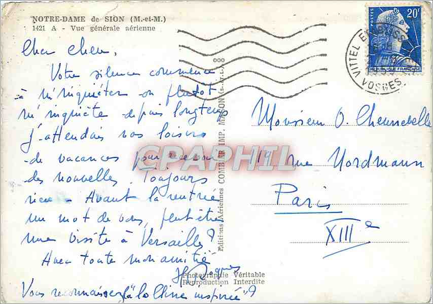 CPM N D de Sion ( Met M) vue generale aerienne — Rückseite