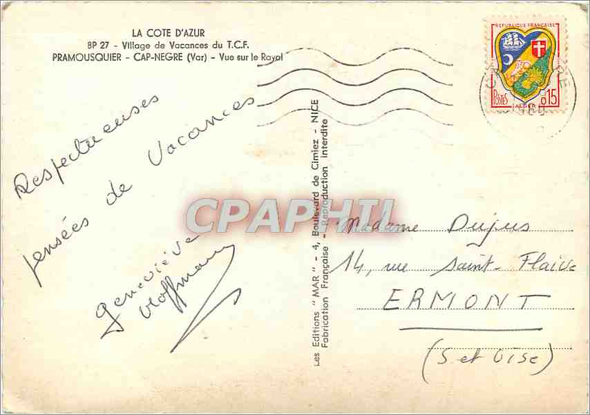 Vue sur le Royat — Pramousquier (Var) — Éditions T.C.F. — Reverso