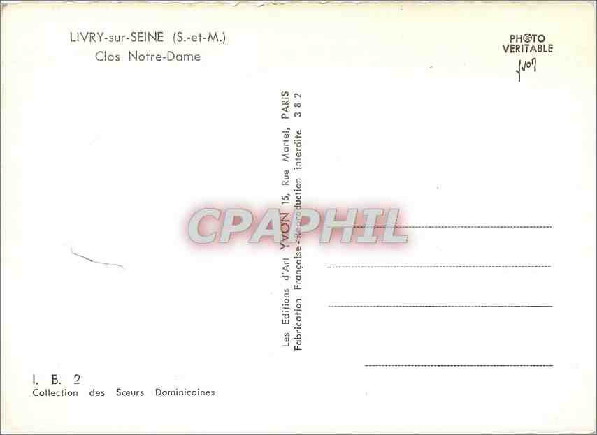 CPM Livry sur Seine (S et M) Clos N D — Rückseite