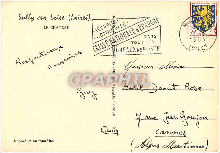 CPM Sully sur Loire (Loiret) Le Chateau — Rückseite