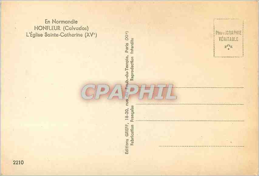 CPM En Normandie Honfleur (Calvados) L'Eglisse Sainte Catherine (XVe) — Rückseite