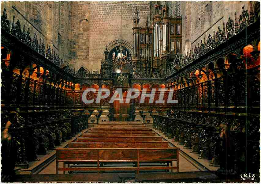 CPM Saint Bertrand de Comminges (Hte Gne) Interieur de la Cathedrale les orgues et les Stalles (bois
