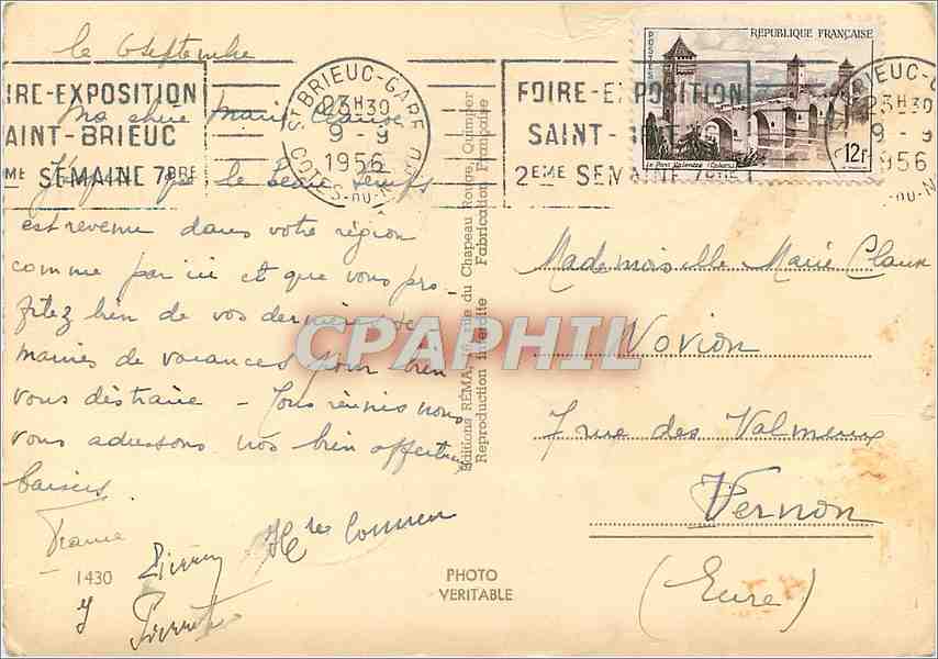 CPM Bretagne Petite Paysanne de Quimper Poupee Folklore — Rückseite