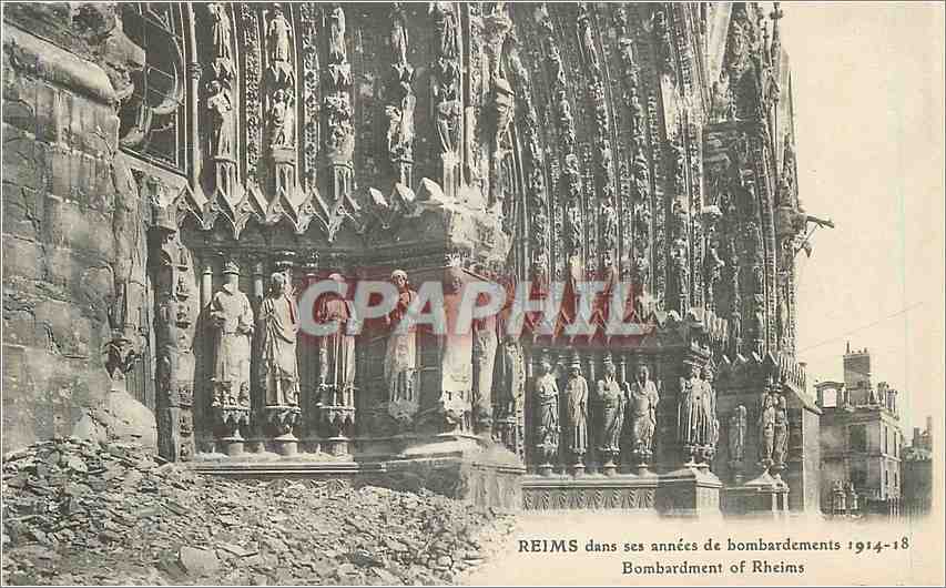 CPA Reims Dans ses annees de bombardement 1914 18