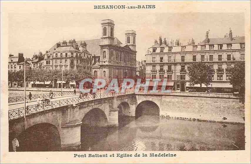 Besançon-les-Bains — Pont Battant et Église de la Madeleine — Édition du Syndicat d'Initiative de Besançon