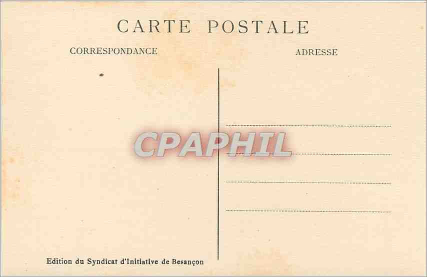 Besançon-les-Bains — Pont Battant et Église de la Madeleine — Édition du Syndicat d'Initiative de Besançon — Rückseite