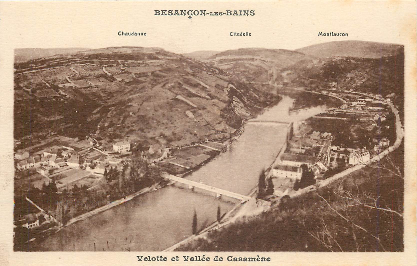 CPA Besancon les Bains Velotte et Vallee de Casamene