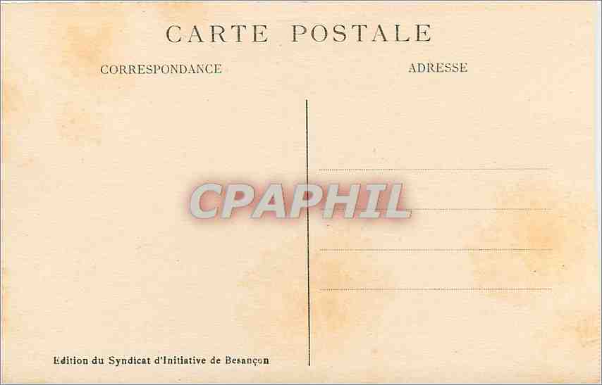 CPA Besancon les Bains Le Doubs et les Rochers de la Citadelle — Rückseite