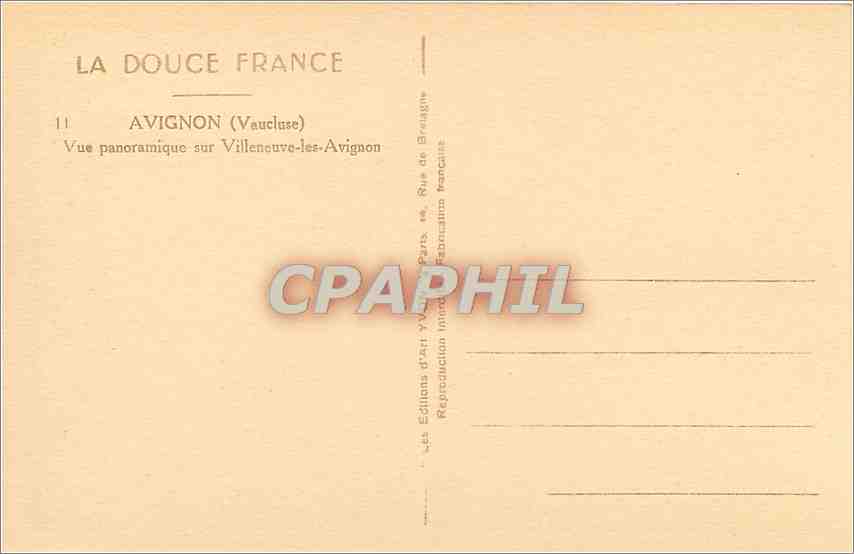 CPA La Douce France Avignon (Vaucluse) Vue panoramique sur Villeneuve les Avignon — Rückseite